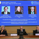 Nobel Committee for Physics members Eva Olsson, Hans Ellegren, and Thors Hans Hansson announce the Nobel Prize in Physics 2022 winners.